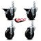 Service Caster 4'' Hard Rubber Wheel Swivel 7/8'' Square Stem Caster Set 2 Brakes, 4PK SCC-SQ20S414-HRS-PLB-78-2-S-2 - alternate 2